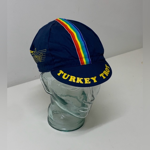 1983 Vintage Rare Dallas YMCA Thanksgiving Turkey Trot Rainbow Running Cap Hat - Picture 10 of 16
